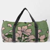 Grüne Pink Blossom Duffle Bag (Rückseite)