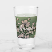 Grüne Pink Blossom Glas (Rückseite)