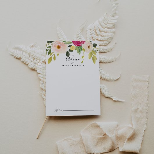 Grüne Pink Blush Blues Hochzeit Hinweiskarte