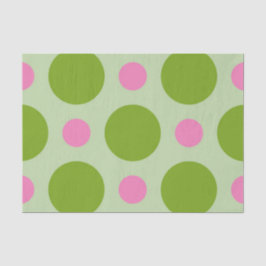 GRÜNE & PINK GROSSE POLKA-DOTEN SEIDENPAPIER
