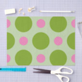 GRÜNE & PINK GROSSE POLKA-DOTEN SEIDENPAPIER (Handwerk)