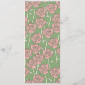 Grüne Pink Rose Retro Y2K 70er Blumenmuster Programm (Rückseite)