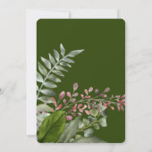 Grüne Pink Smaragdgrüne Foliage Hochzeit Einladung (Rückseite)
