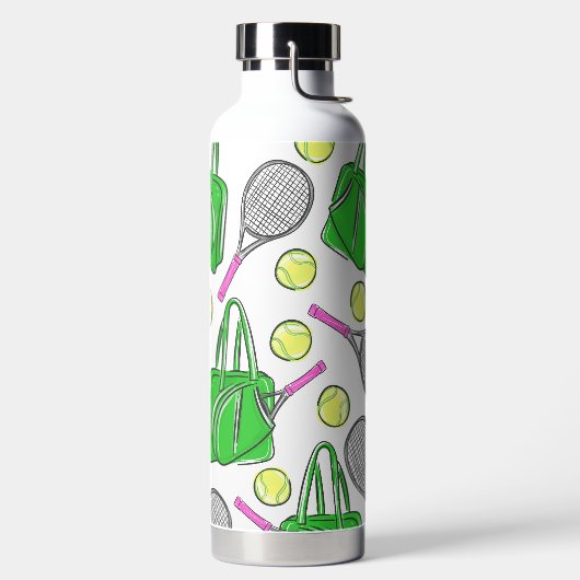 Grüne Pink Tennis Racquet Beutel Beutel Preppy Trinkflasche (links)