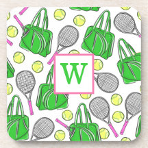 Grüne Pink Tennis Racquet Tag Balls Initial