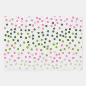 GRÜNE PINK WHITE DAISY BLUME & POLKA DOTS GESCHENKPAPIER SET (Vorderseite 3)