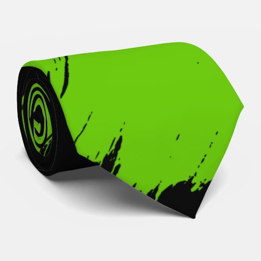 Grüne Pinsel Moderner schwarzer Hintergrund Krawatte (Gerollt)
