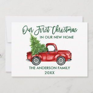Grüne Pinsel Schrift Erstes Weihnachten Neues Zuha