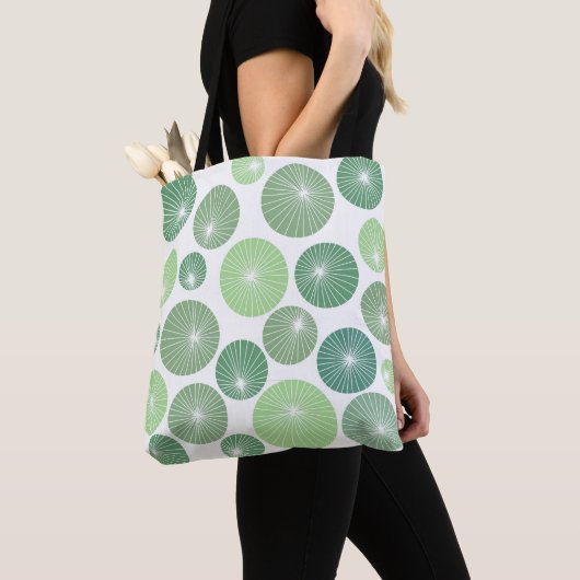 Grüne Pinwheels der 50er Jahre Tasche (Von Nahem)