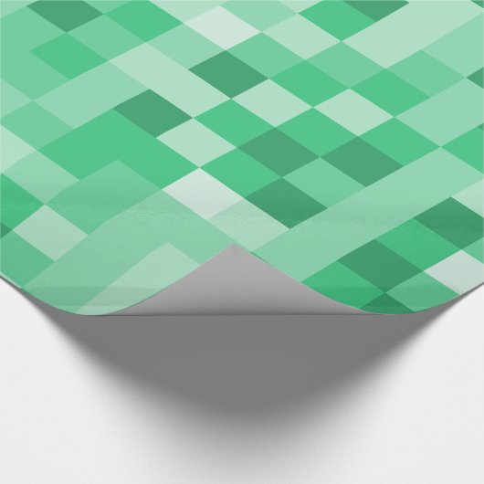 Grüne Pixel Geschenkpapier (Ecke)