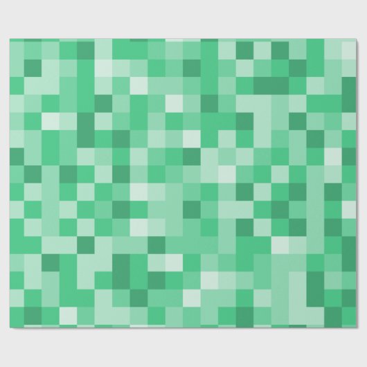Grüne Pixel Geschenkpapier (Flach)