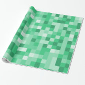 Grüne Pixel Geschenkpapier (Ungerollt)