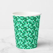 Grüne Pixel Minecraft Geburtstag Papiertassen Pappbecher (Rückseite)