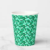 Grüne Pixel Minecraft Geburtstag Papiertassen Pappbecher (Links)