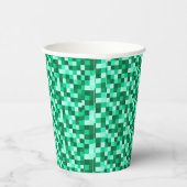 Grüne Pixel Minecraft Geburtstag Papiertassen Pappbecher (Rechts)