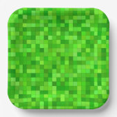 Grüne Pixel Pappteller (Vorderseite)