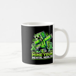 Grüne Pixel-Schleife für psychische Gesundheit Kaffeetasse