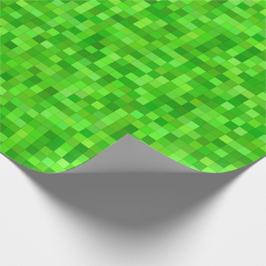 Grüne Pixels Geburtstagsparty Geschenkpapier (Ecke)