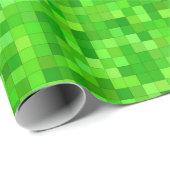 Grüne Pixels Geburtstagsparty Geschenkpapier (Rolleneckpunkt)