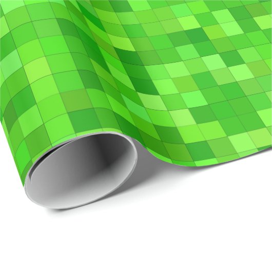 Grüne Pixels Geburtstagsparty Geschenkpapier (Rolleneckpunkt)