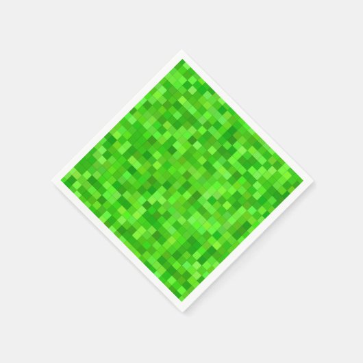 Grüne Pixels Geburtstagsparty Serviette (Ecke)