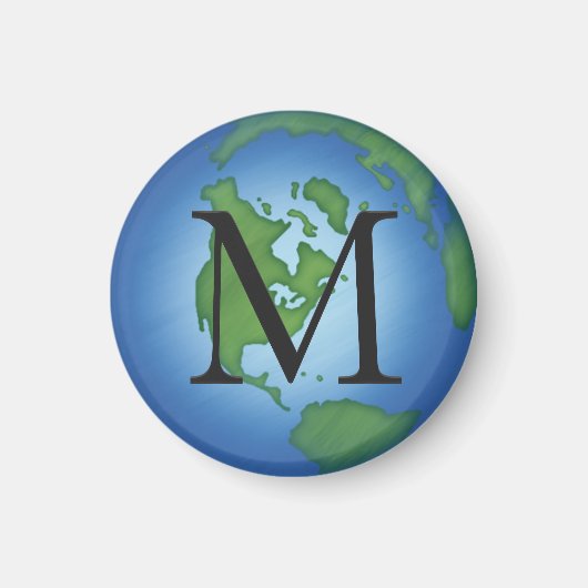 Grüne Planet Erde Umwelt Monogrammatikalisch Magnet (Vorne)