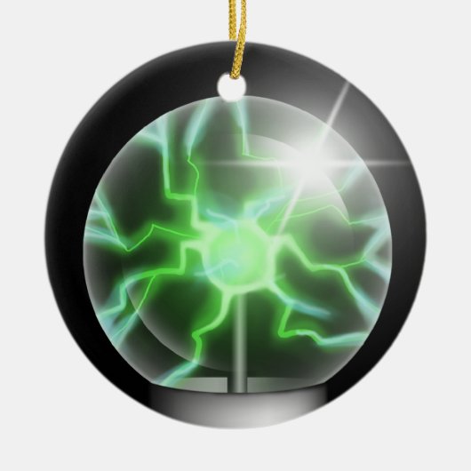 Grüne Plasma-Ball-Keramik-Baum-Verzierung Keramikornament (Vorne)