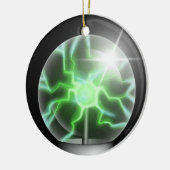 Grüne Plasma-Ball-Keramik-Baum-Verzierung Keramikornament (Links)