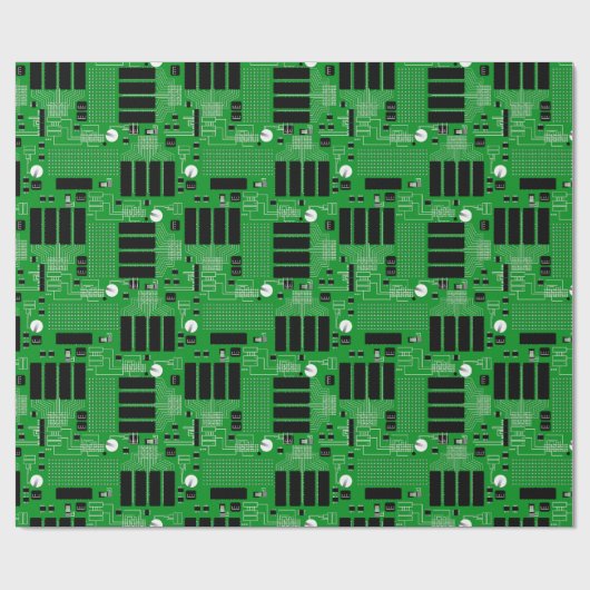 Grüne Platine Geschenkpapier (Flach)