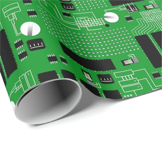 Grüne Platine Geschenkpapier (Rolleneckpunkt)