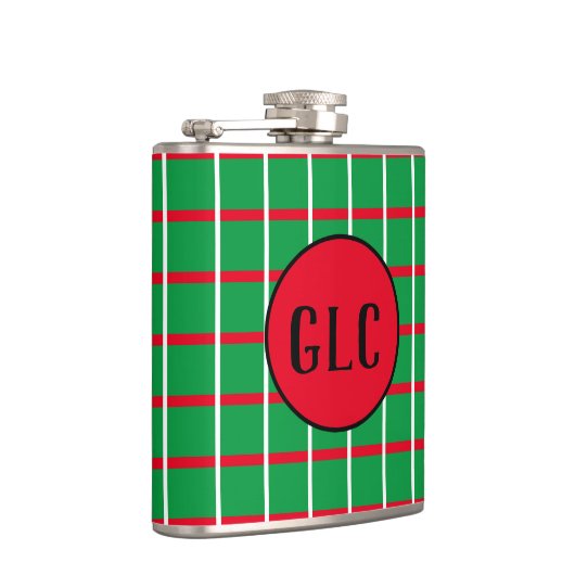 Grüne Plätze mit roten und weißen Linien, ummantel Flachmann (Rechts)