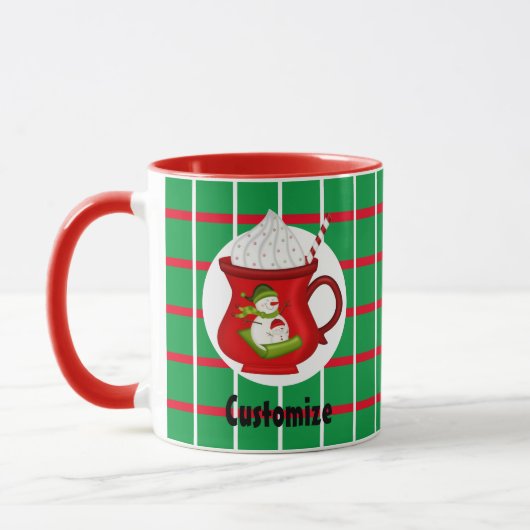 Grüne Plätze mit Tasse von Rot und Weiß (Links)