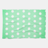 Grüne Poka-Punkte Geschirrtuch (Horizontal)