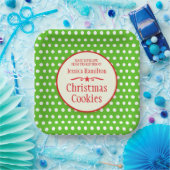 Grüne Polka docht Keks Tauschgeschenk Pappteller (Party)