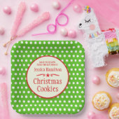 Grüne Polka docht Keks Tauschgeschenk Pappteller (Party)