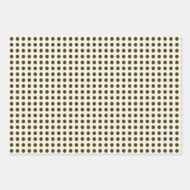 Grüne Polka-Dosen aus Olivenöl und die Farbe der A Geschenkpapier Set