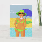 Grüne Polka dot bikini Geburtshaus Karte (Rückseite)