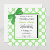 Grüne Polka Dot Hochzeit Einladung (Vorne/Hinten)