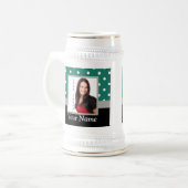 Grüne Polka-Dot-Vorlage Bierglas (Vorderseite Links)