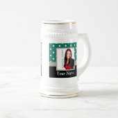 Grüne Polka-Dot-Vorlage Bierglas (VorderseiteRechts)