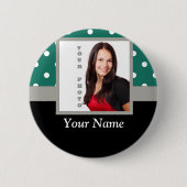 Grüne Polka-Dot-Vorlage Button (Vorderseite)