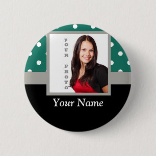 Grüne Polka-Dot-Vorlage Button