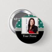 Grüne Polka-Dot-Vorlage Button (Vorne & Hinten)