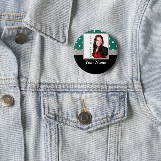 Grüne Polka-Dot-Vorlage Button (Beispiel)