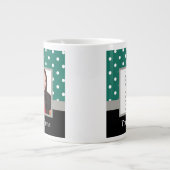 Grüne Polka-Dot-Vorlage Jumbo-Tasse (Vorderseite)