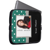 Grüne Polka-Dot-Vorlage Laptopschutzhülle (Vorne Rechts)