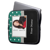 Grüne Polka-Dot-Vorlage Laptopschutzhülle (Vorderseite Links)