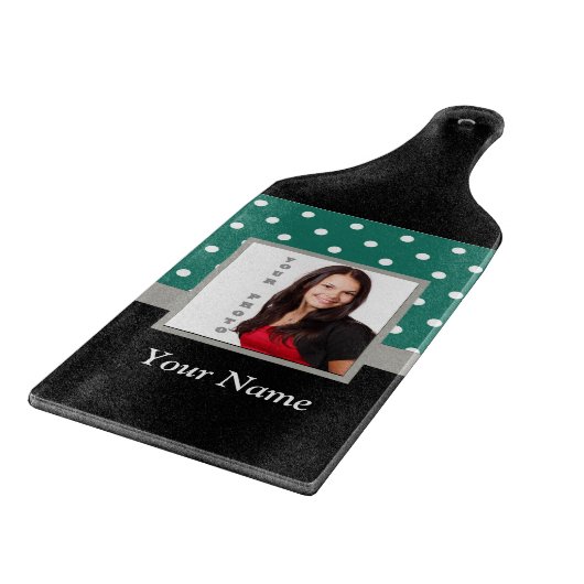 Grüne Polka-Dot-Vorlage Schneidebrett (Ecke)