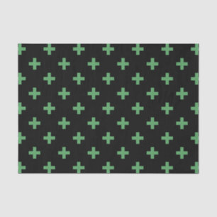 Grüne Polka kreuzt schwarz Seidenpapier