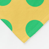 Grüne Polka-Punkte auf Gelb Fleecedecke (Ecke)